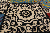 Black William Morris Hand Knotted Wool Area Rug - 12' 2" X 15' 6" - Golden Nile