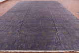 Purple William Morris Hand Knotted Wool Rug - 12' 1" X 15' 1" - Golden Nile