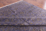 Purple William Morris Hand Knotted Wool Rug - 12' 1" X 15' 1" - Golden Nile