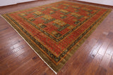 William Morris Handmade Wool Area Rug - 12' 0" X 15' 4" - Golden Nile