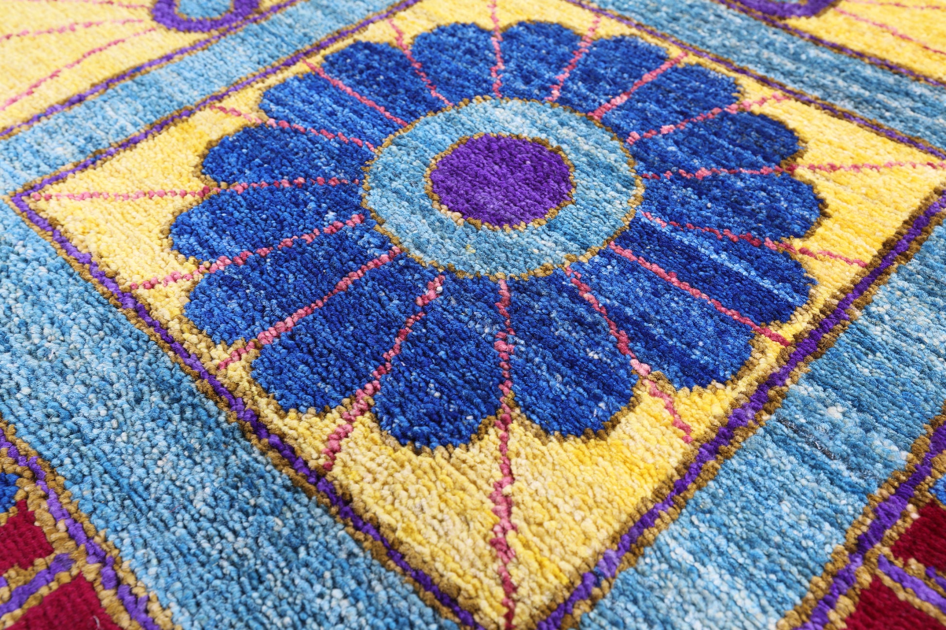 Red Peacock William Morris Hand Knotted Wool Rug - 10' 0" X 13' 9" - Golden Nile