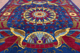 Blue Peacock William Morris Hand Knotted Wool Rug - 10' 0" X 13' 10" - Golden Nile