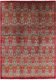 Red William Morris Handmade Wool Rug - 9' 11" X 14' 0" - Golden Nile