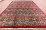 Red William Morris Handmade Wool Rug - 9' 11" X 14' 0" - Golden Nile