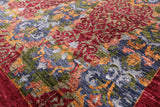 Red William Morris Handmade Wool Rug - 9' 11" X 14' 0" - Golden Nile