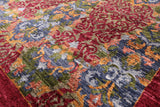 Red William Morris Handmade Wool Rug - 9' 11" X 14' 0" - Golden Nile