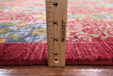 Red William Morris Handmade Wool Rug - 9' 11" X 14' 0" - Golden Nile