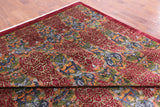 Red William Morris Handmade Wool Rug - 9' 11" X 14' 0" - Golden Nile