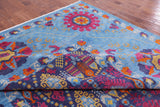 Blue William Morris Handmade Wool Rug - 10' 2" X 13' 4" - Golden Nile