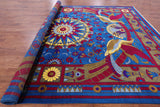 Blue Peacock William Morris Handmade Wool Rug - 10' 4" X 13' 11" - Golden Nile