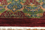 Square William Morris Handmade Wool Area Rug - 9' 10" X 10' 4" - Golden Nile