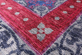 Grey William Morris Hand Knotted Wool Rug - 10' 0" X 11' 10" - Golden Nile