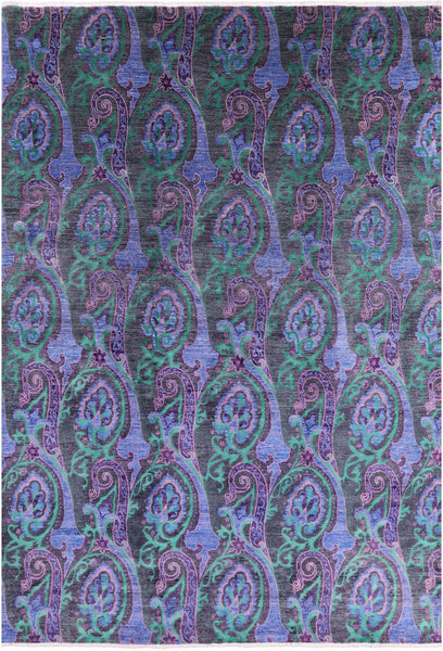 William Morris Handmade Wool Rug - 9' 8" X 14' 0" - Golden Nile