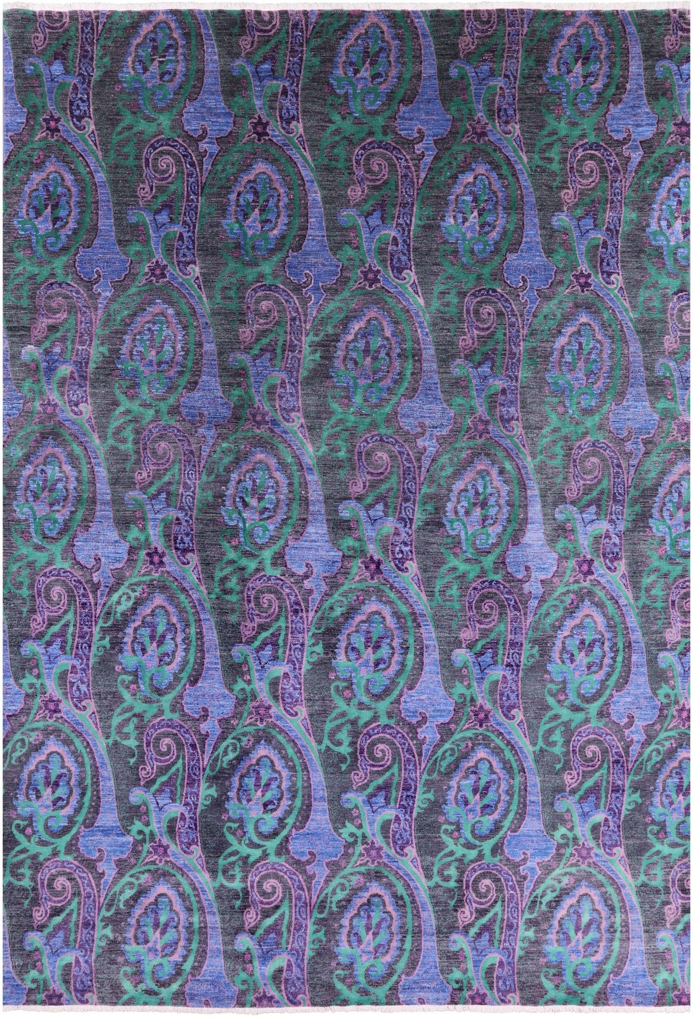 William Morris Handmade Wool Rug - 9' 8" X 14' 0" - Golden Nile