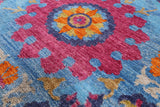 Blue William Morris Handmade Wool Rug - 8' 10" X 11' 7" - Golden Nile