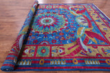 Blue Peacock William Morris Hand Knotted Wool Rug - 9' 2" X 12' 4" - Golden Nile