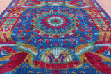 Blue Peacock William Morris Hand Knotted Wool Rug - 9' 2" X 12' 4" - Golden Nile