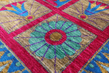 Blue Peacock William Morris Hand Knotted Wool Rug - 9' 2" X 12' 4" - Golden Nile