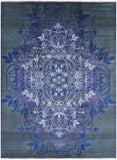 Green William Morris Handmade Wool Rug - 9' 1" X 12' 3" - Golden Nile