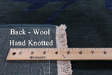 Green William Morris Handmade Wool Rug - 9' 1" X 12' 3" - Golden Nile