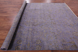 Purple William Morris Handmade Wool Rug - 8' 11" X 11' 8" - Golden Nile