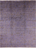 Purple William Morris Handmade Wool Rug - 8' 11" X 11' 8" - Golden Nile