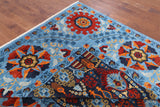 Blue William Morris Hand Knotted Wool Area Rug - 9' 0" X 11' 11" - Golden Nile