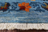 Blue William Morris Hand Knotted Wool Area Rug - 9' 0" X 11' 11" - Golden Nile