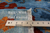 Blue William Morris Hand Knotted Wool Area Rug - 9' 0" X 11' 11" - Golden Nile