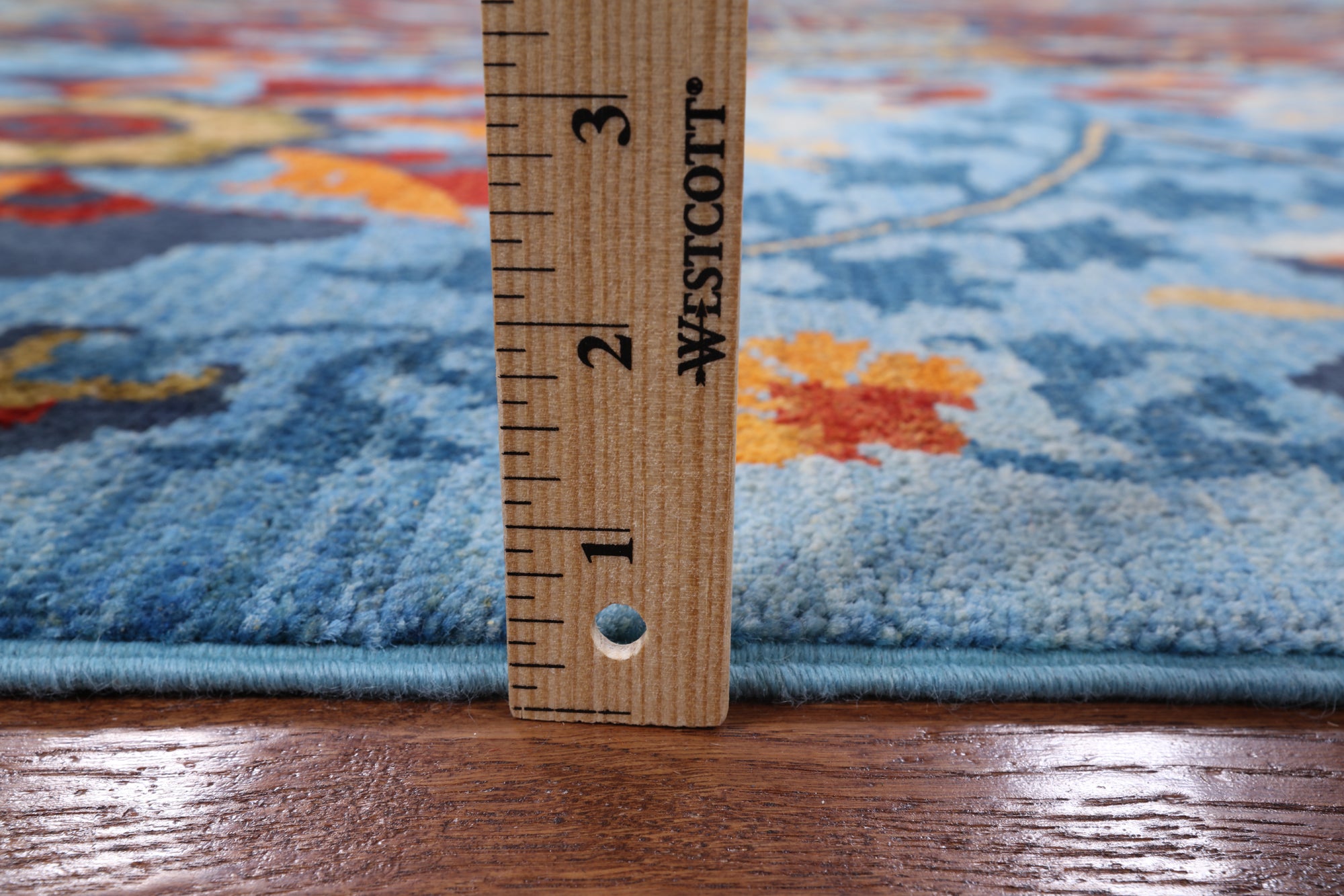 Blue William Morris Hand Knotted Wool Area Rug - 9' 0" X 11' 11" - Golden Nile