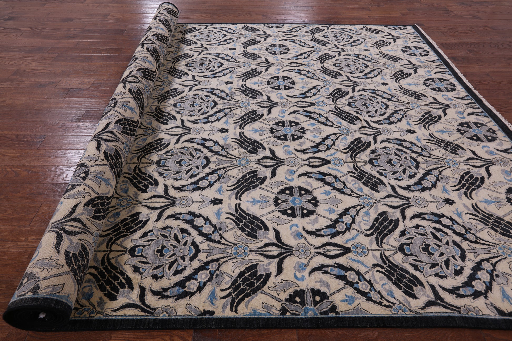 William Morris Hand Knotted Wool Rug - 9' 0" X 16' 0" - Golden Nile