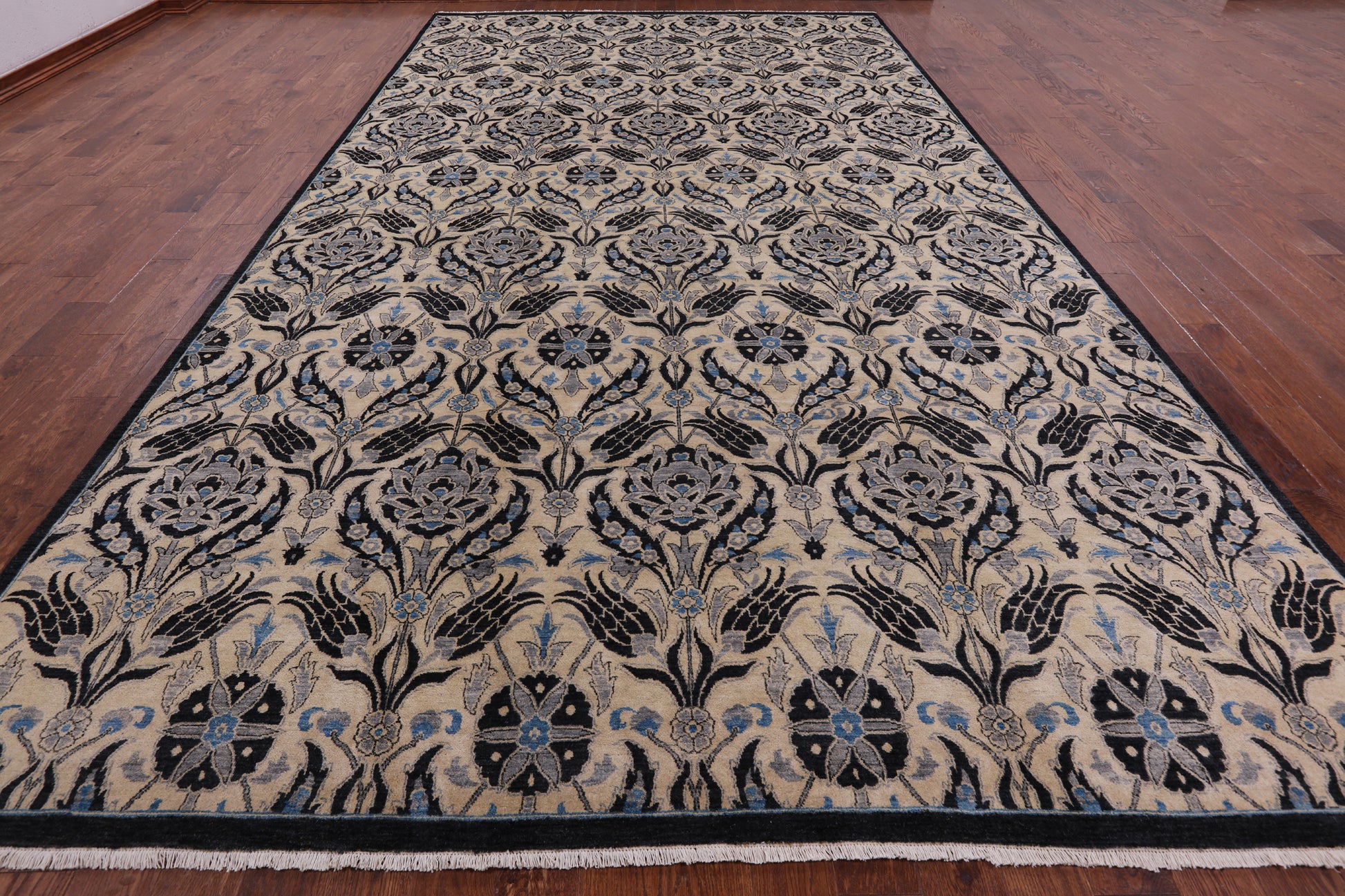 William Morris Hand Knotted Wool Rug - 9' 0" X 16' 0" - Golden Nile