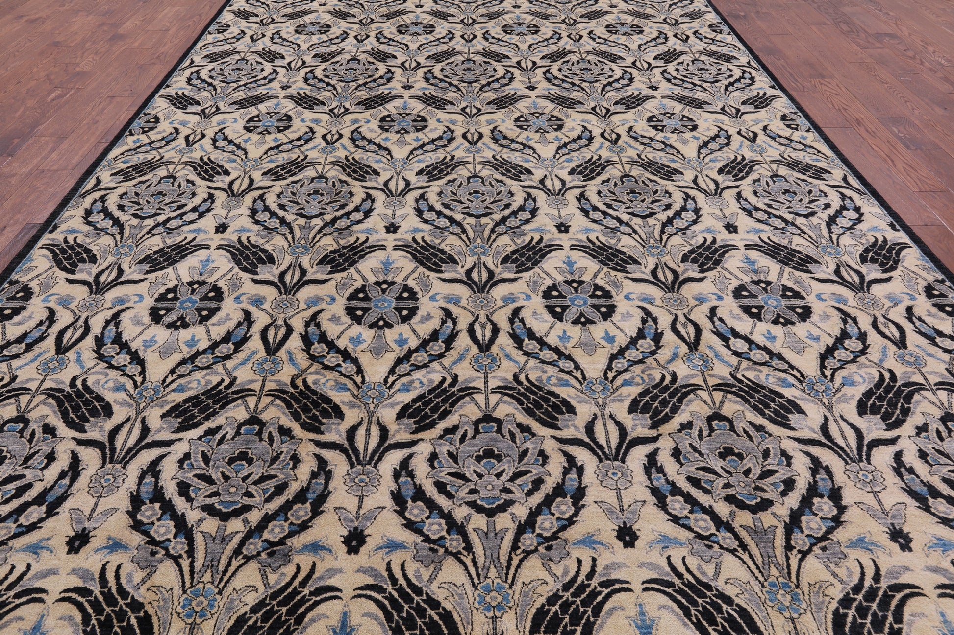 William Morris Hand Knotted Wool Rug - 9' 0" X 16' 0" - Golden Nile