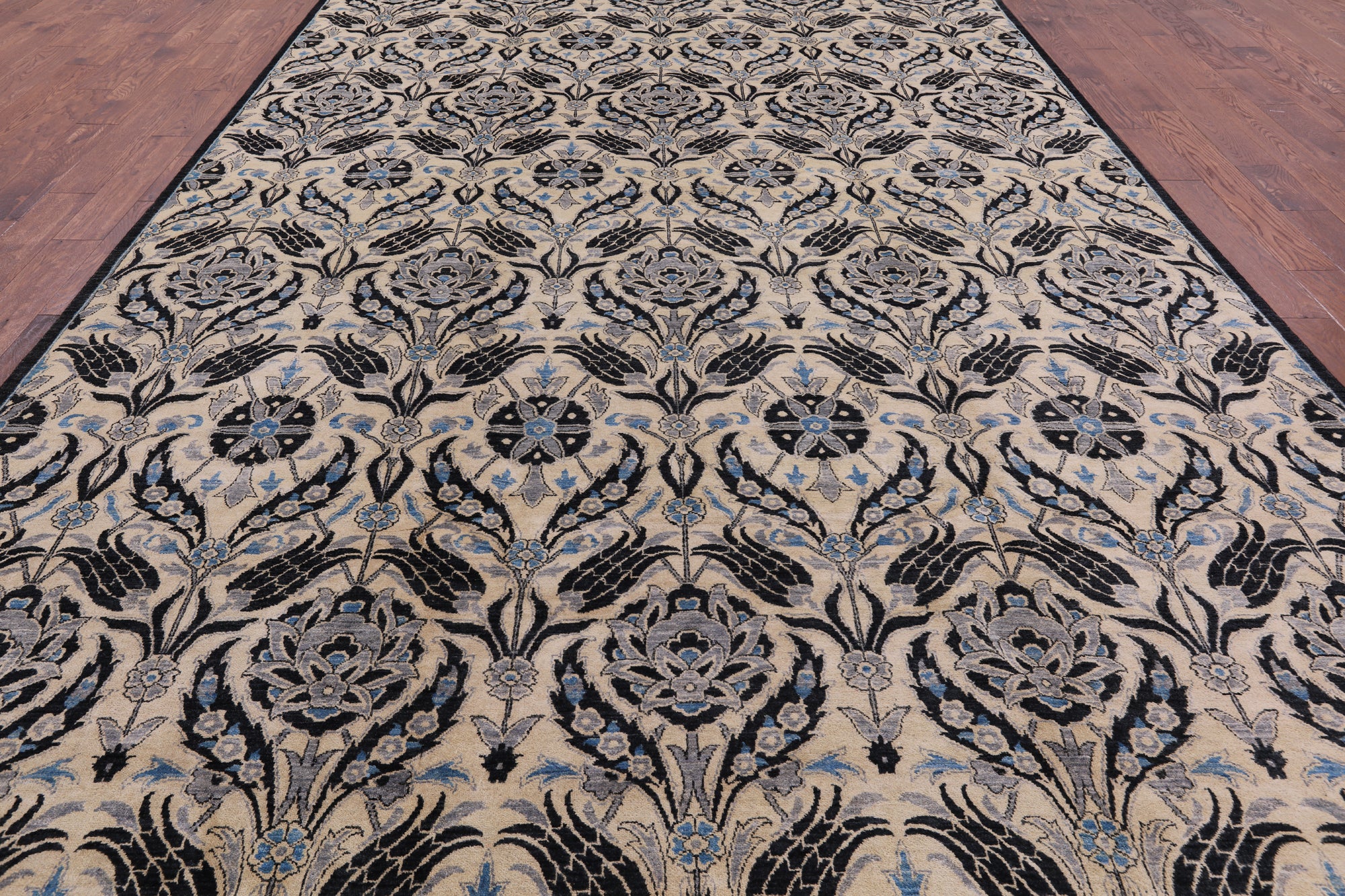William Morris Hand Knotted Wool Rug - 9' 0" X 16' 0" - Golden Nile