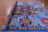 Blue William Morris Hand Knotted Wool Area Rug - 8' 11" X 11' 10" - Golden Nile