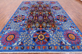 Blue William Morris Hand Knotted Wool Area Rug - 8' 11" X 11' 10" - Golden Nile