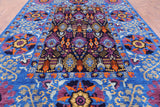 Blue William Morris Hand Knotted Wool Area Rug - 8' 11" X 11' 10" - Golden Nile