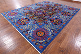 Blue William Morris Hand Knotted Wool Area Rug - 8' 11" X 11' 10" - Golden Nile