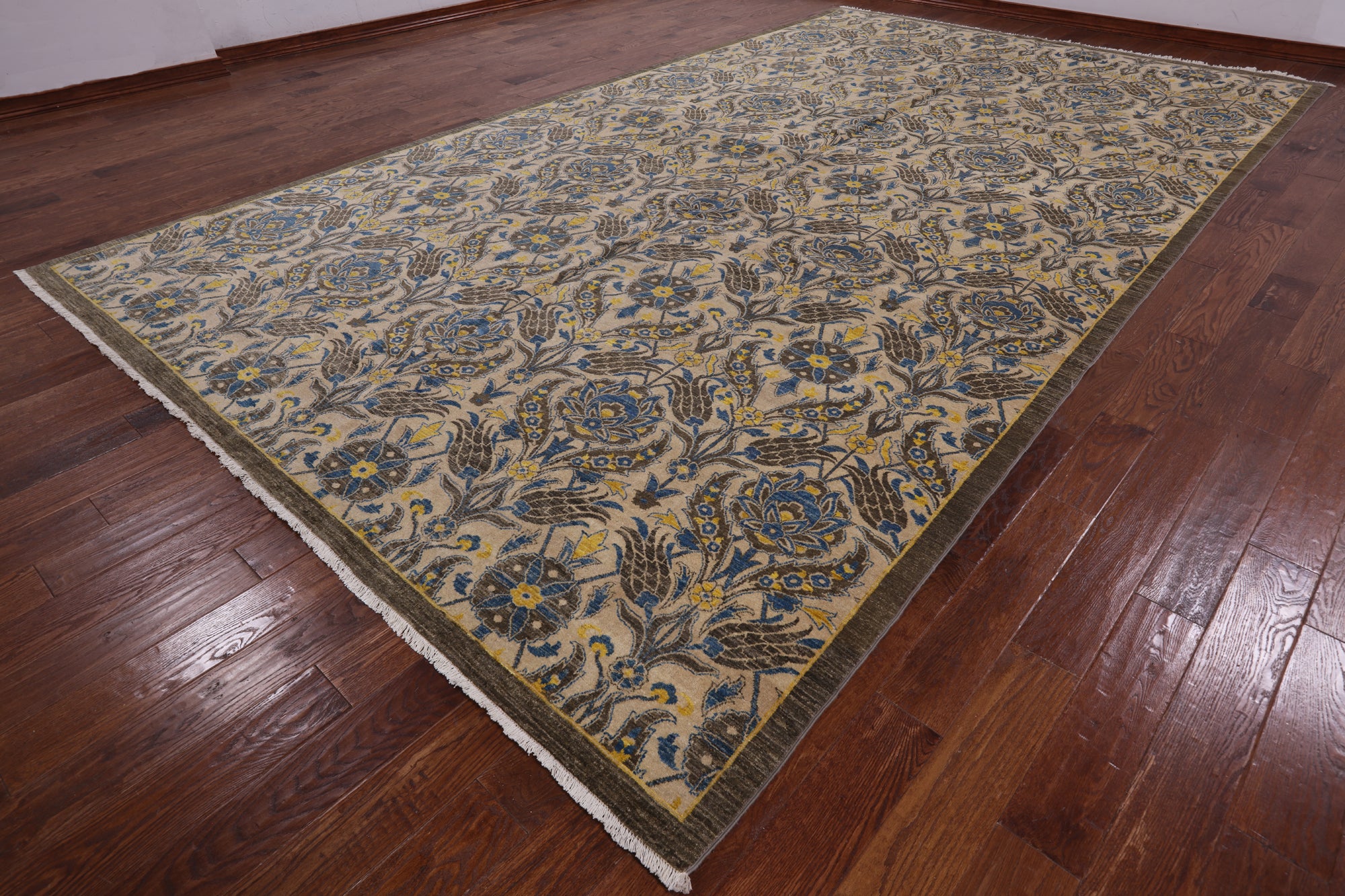 William Morris Hand Knotted Wool Area Rug - 9' 2" X 16' 0" - Golden Nile