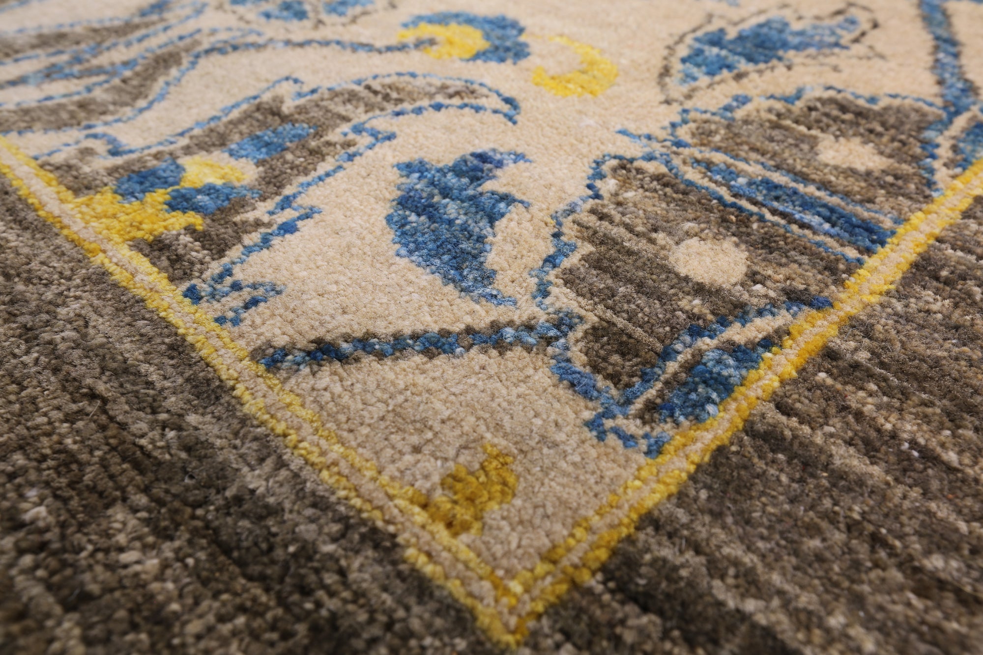 William Morris Hand Knotted Wool Area Rug - 9' 2" X 16' 0" - Golden Nile