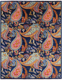Blue William Morris Handmade Wool Rug - 9' 0" X 11' 3" - Golden Nile