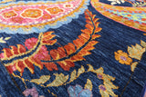 Blue William Morris Handmade Wool Rug - 9' 0" X 11' 3" - Golden Nile