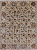 Ivory William Morris Handmade Wool Rug - 9' 1" X 12' 1" - Golden Nile