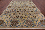 Ivory William Morris Handmade Wool Rug - 9' 1" X 12' 1" - Golden Nile
