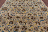 Ivory William Morris Handmade Wool Rug - 9' 1" X 12' 1" - Golden Nile