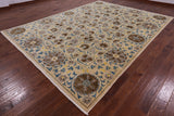 Ivory William Morris Handmade Wool Rug - 9' 1" X 12' 1" - Golden Nile