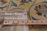Ivory William Morris Handmade Wool Rug - 9' 1" X 12' 1" - Golden Nile