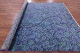 Purple William Morris Hand Knotted Wool Area Rug - 9' 0" X 11' 10" - Golden Nile