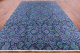 Purple William Morris Hand Knotted Wool Area Rug - 9' 0" X 11' 10" - Golden Nile