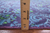 Purple William Morris Hand Knotted Wool Area Rug - 9' 0" X 11' 10" - Golden Nile